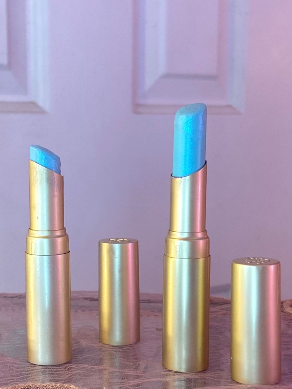 Too Faced Unicorn Tears USED X2 Lipstick Iridescent Blue/Purple Women’s Makeup - Picture 2 of 2